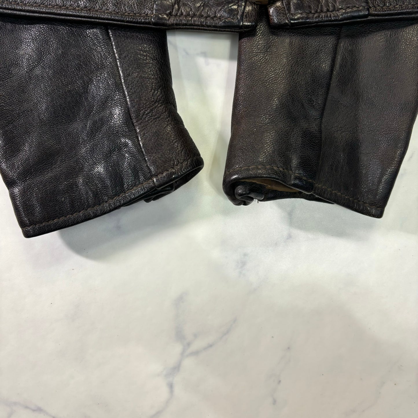 Schott Leather Cafe Racer Jacket Single Rider Black 90s M