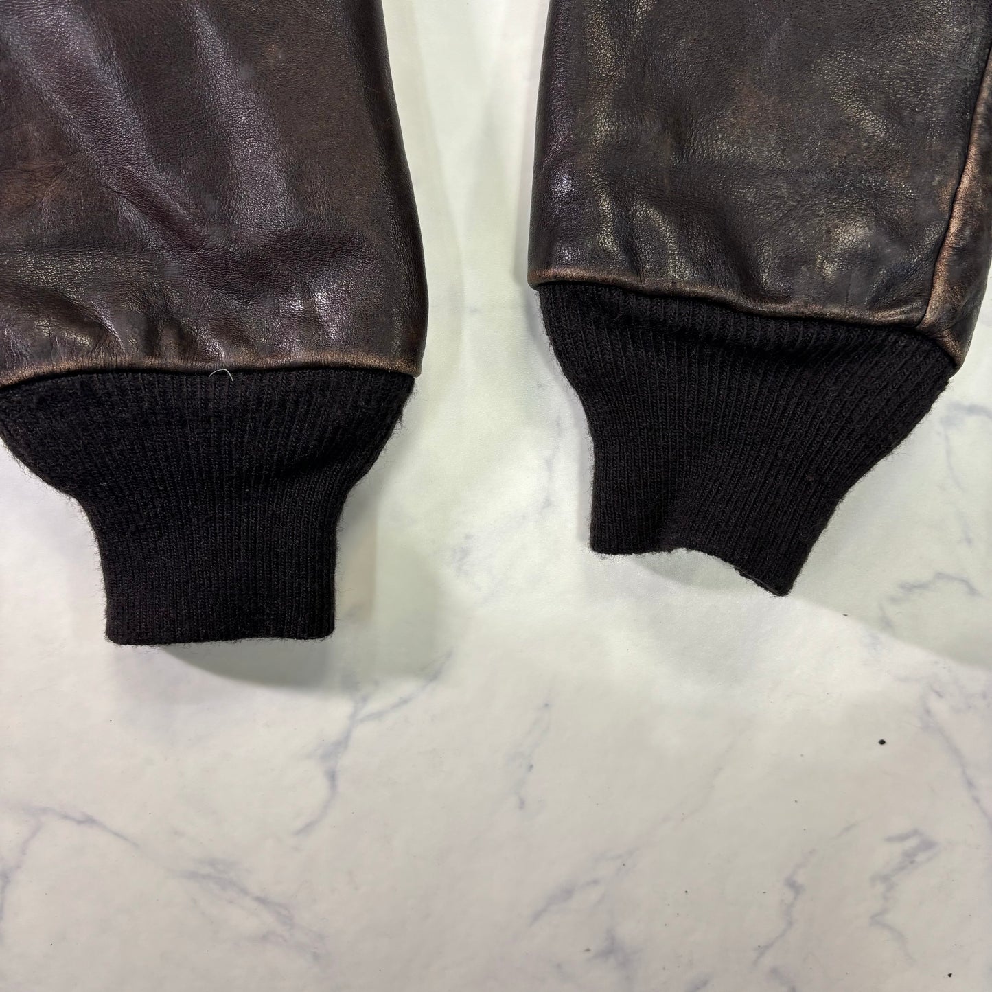 Schott A-2 Leather Flight Jacket Brown 80s Size46