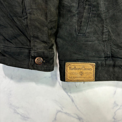 marlboro classics leather tracker jacket 90s