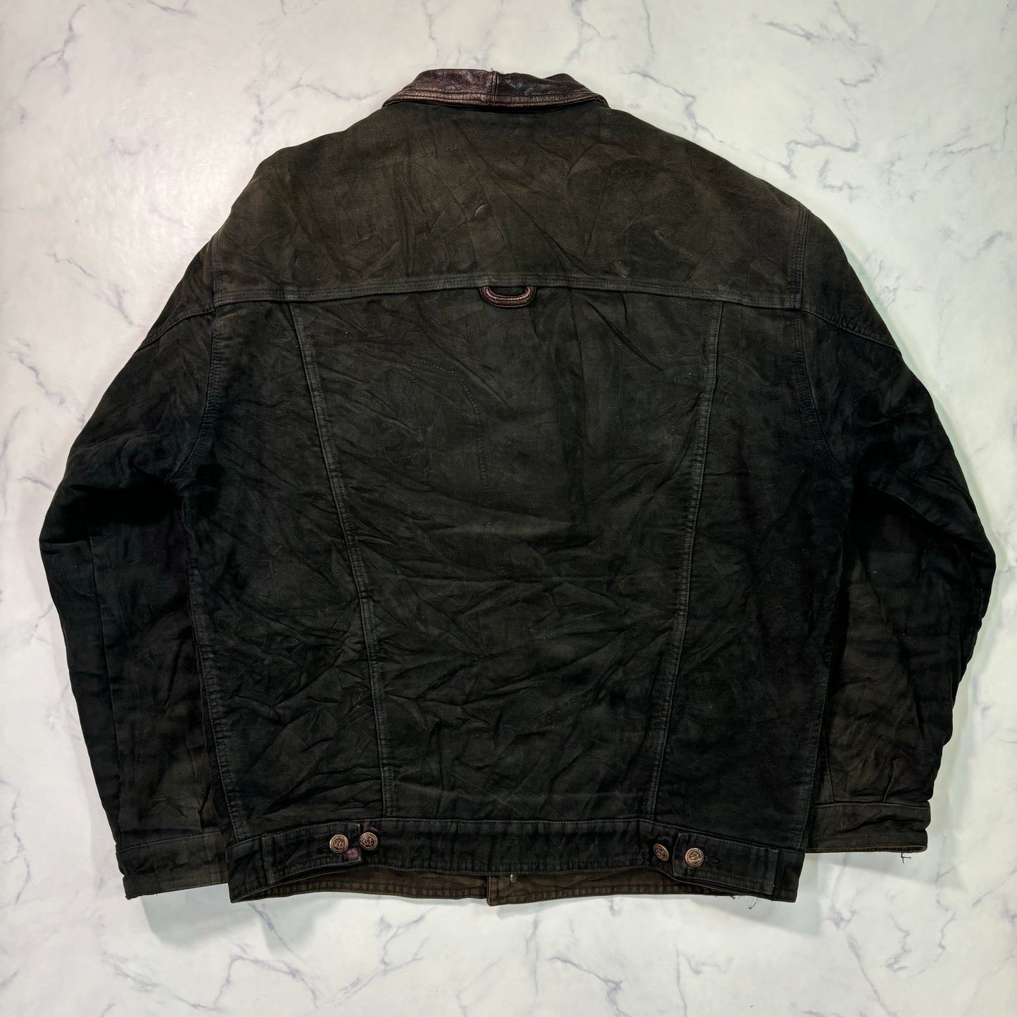 marlboro classics leather tracker jacket 90s