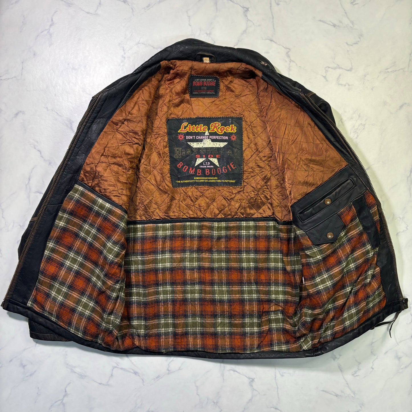 bomb boogie sky leather jacket