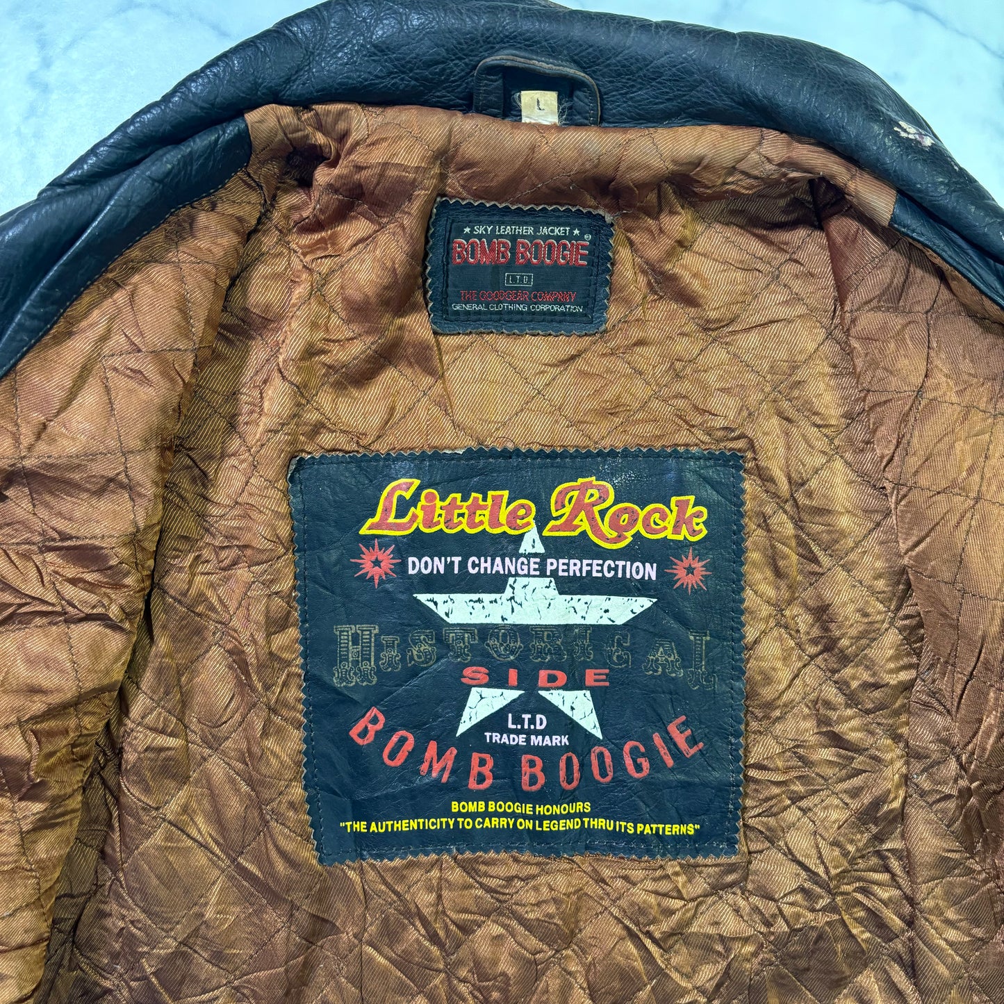 bomb boogie sky leather jacket