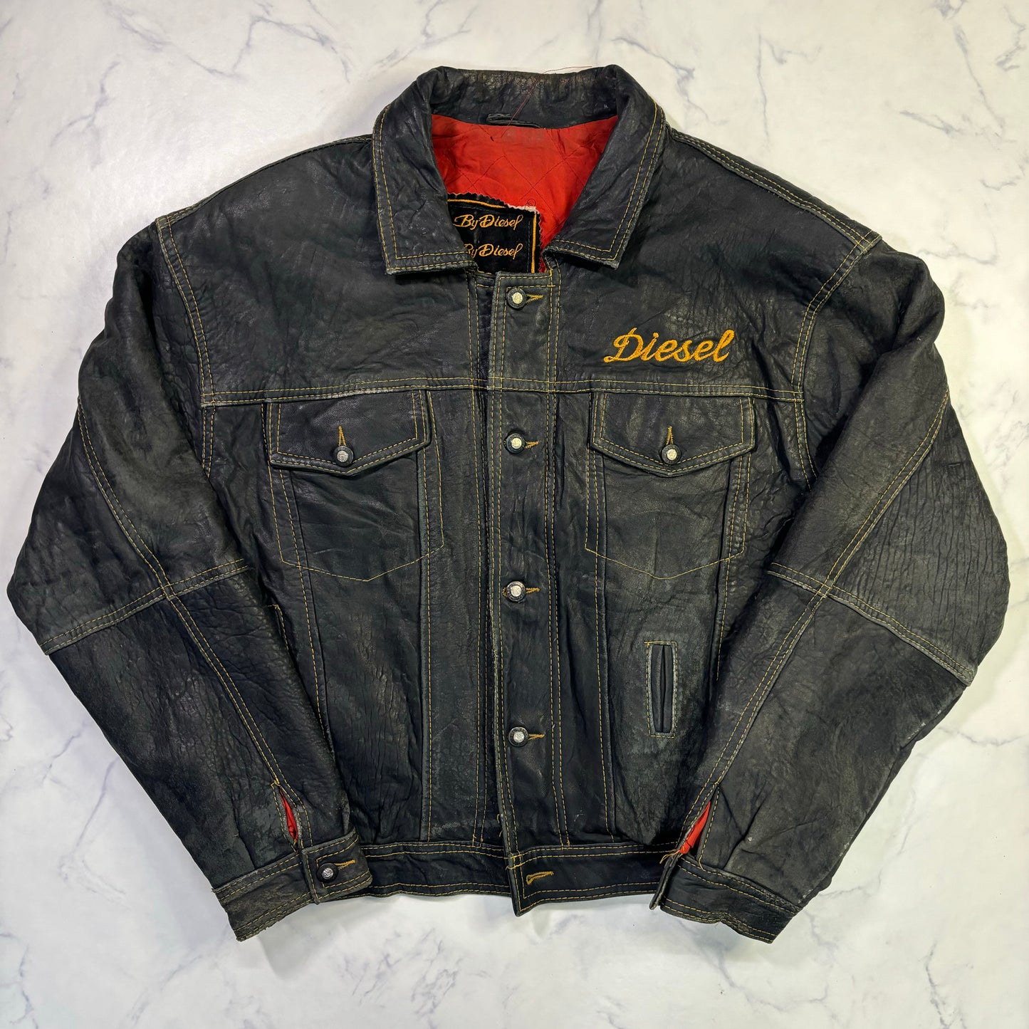 diesel lamb leather jacket 90s