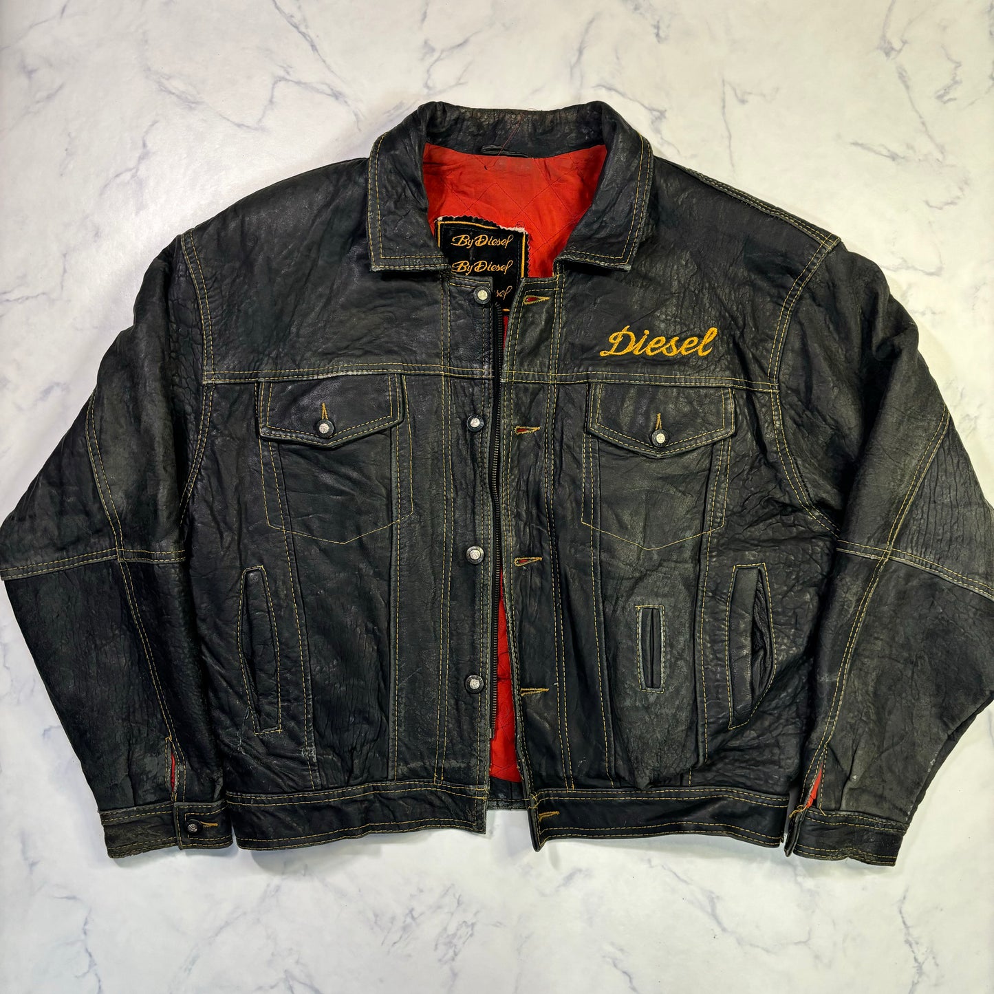 diesel lamb leather jacket 90s