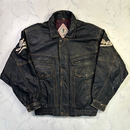 diesel leather bomber jacket 00s