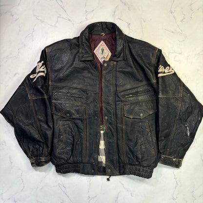 diesel leather bomber jacket 00s