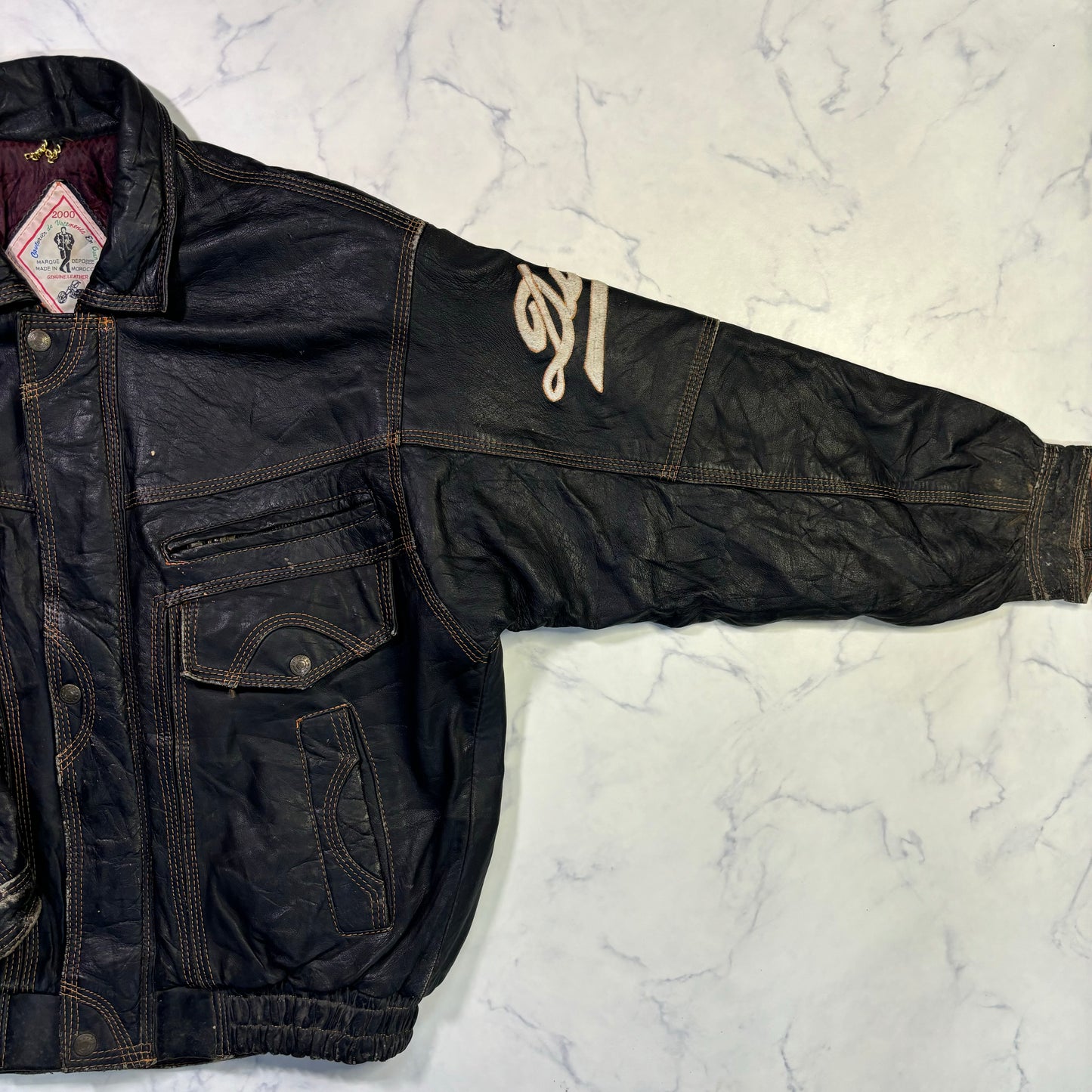 diesel leather bomber jacket 00s