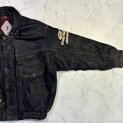 diesel leather bomber jacket 00s