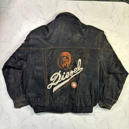diesel leather bomber jacket 00s