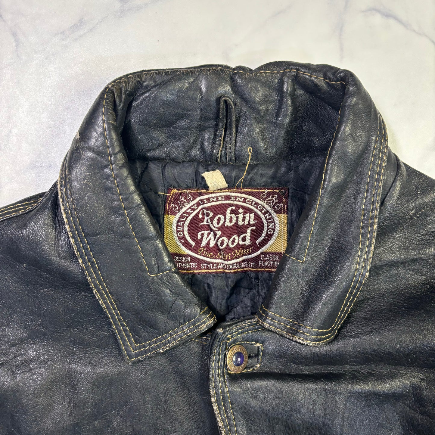 diesel robin wood leather jacket 90s~00s