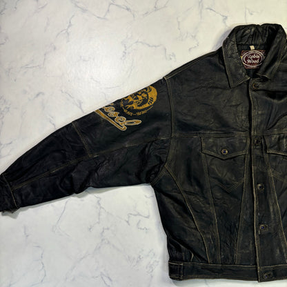 diesel robin wood leather jacket 90s~00s