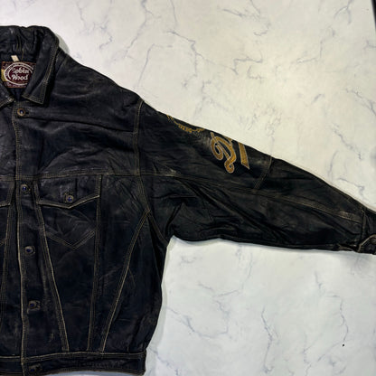 diesel robin wood leather jacket 90s~00s