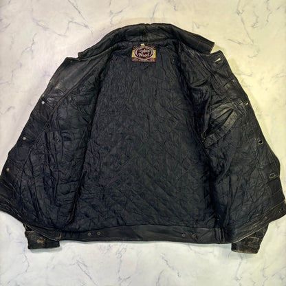 diesel robin wood leather jacket 90s~00s