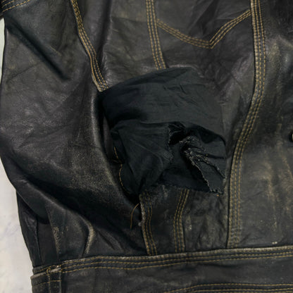 diesel robin wood leather jacket 90s~00s