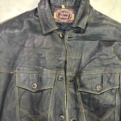 diesel robin wood leather jacket 90s~00s