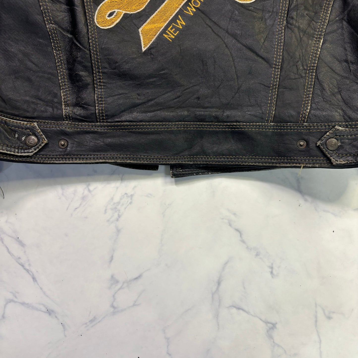 diesel robin wood leather jacket 90s~00s