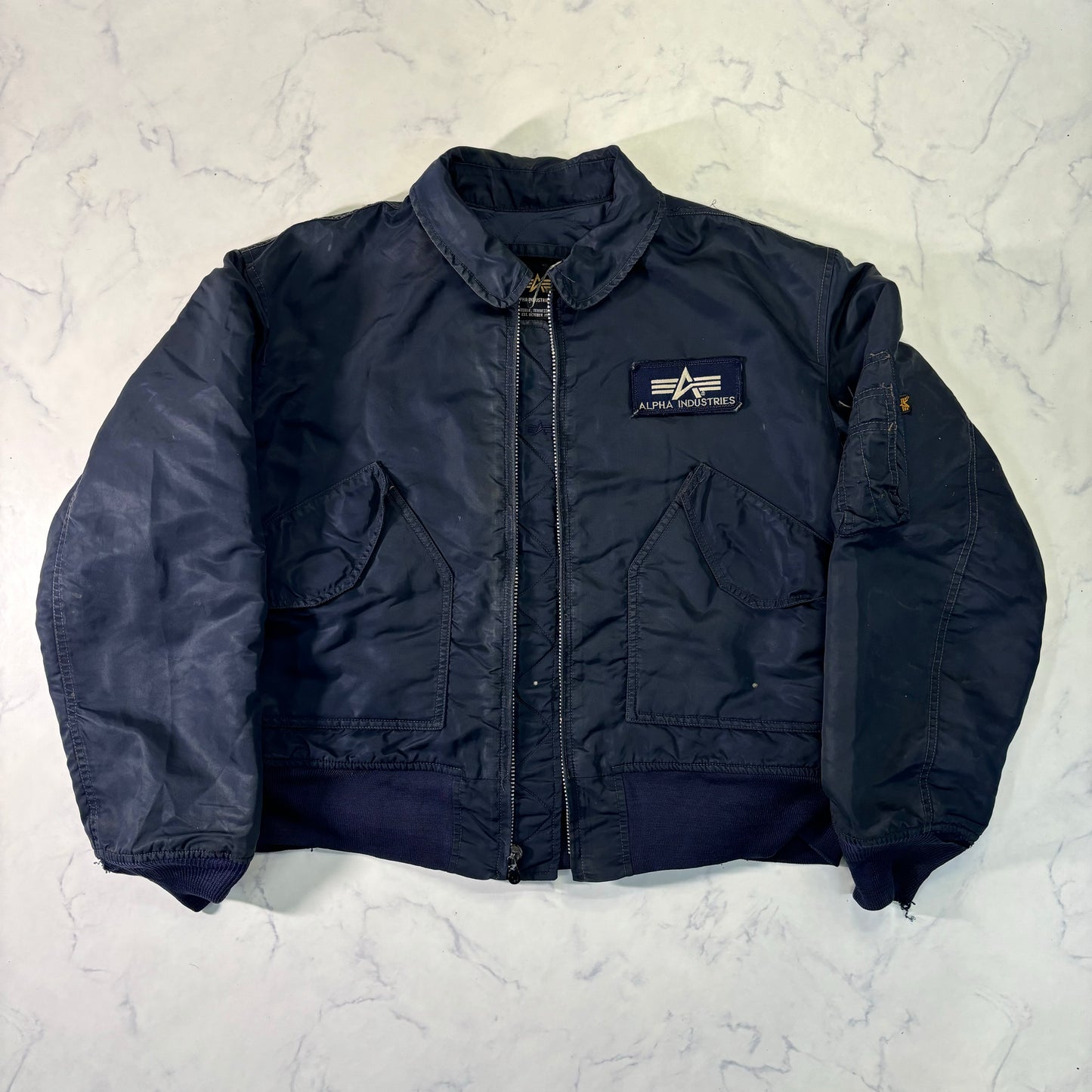 Alpha Industries B-15 Flight Jacket Navy Blue 90s L