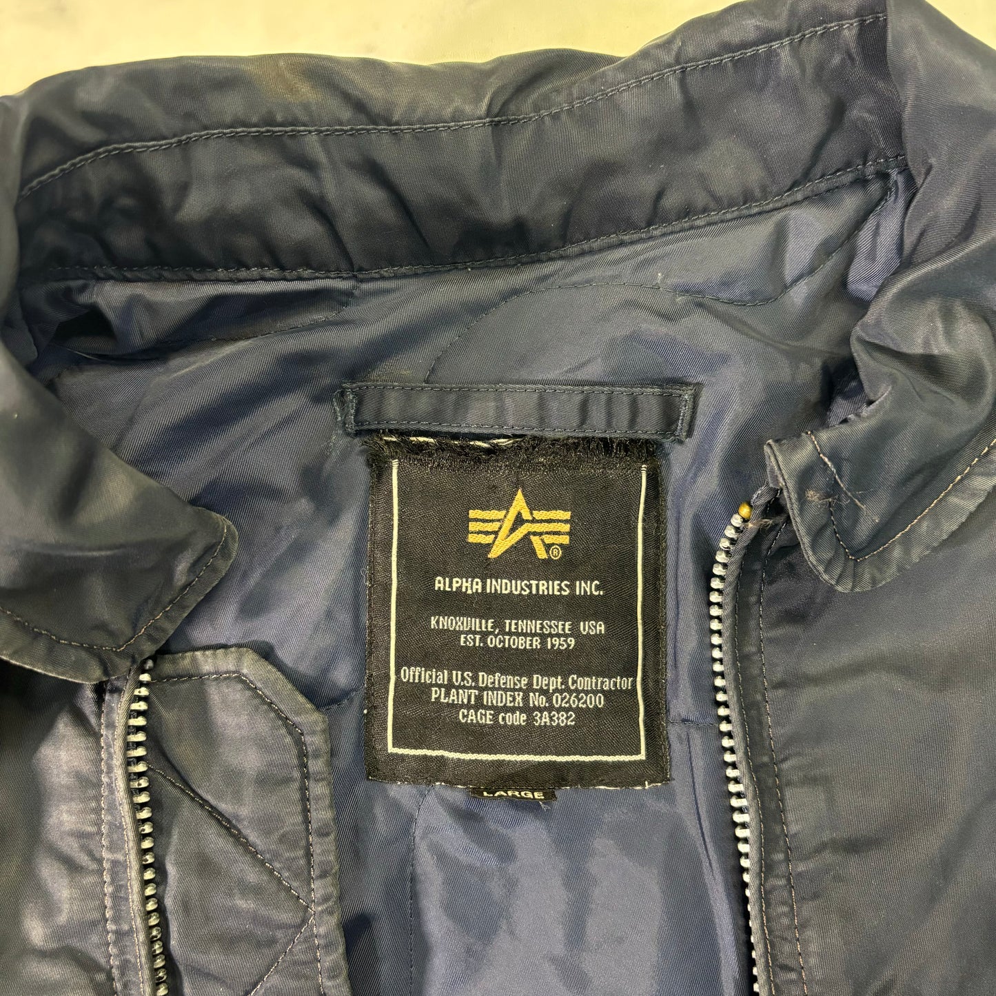 Alpha Industries B-15 Flight Jacket Navy Blue 90s L
