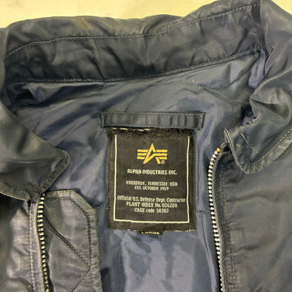 Alpha Industries B-15 Flight Jacket Navy Blue 90s L