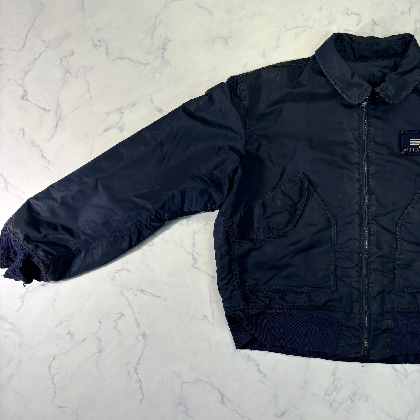 Alpha Industries B-15 Flight Jacket Navy Blue 90s L