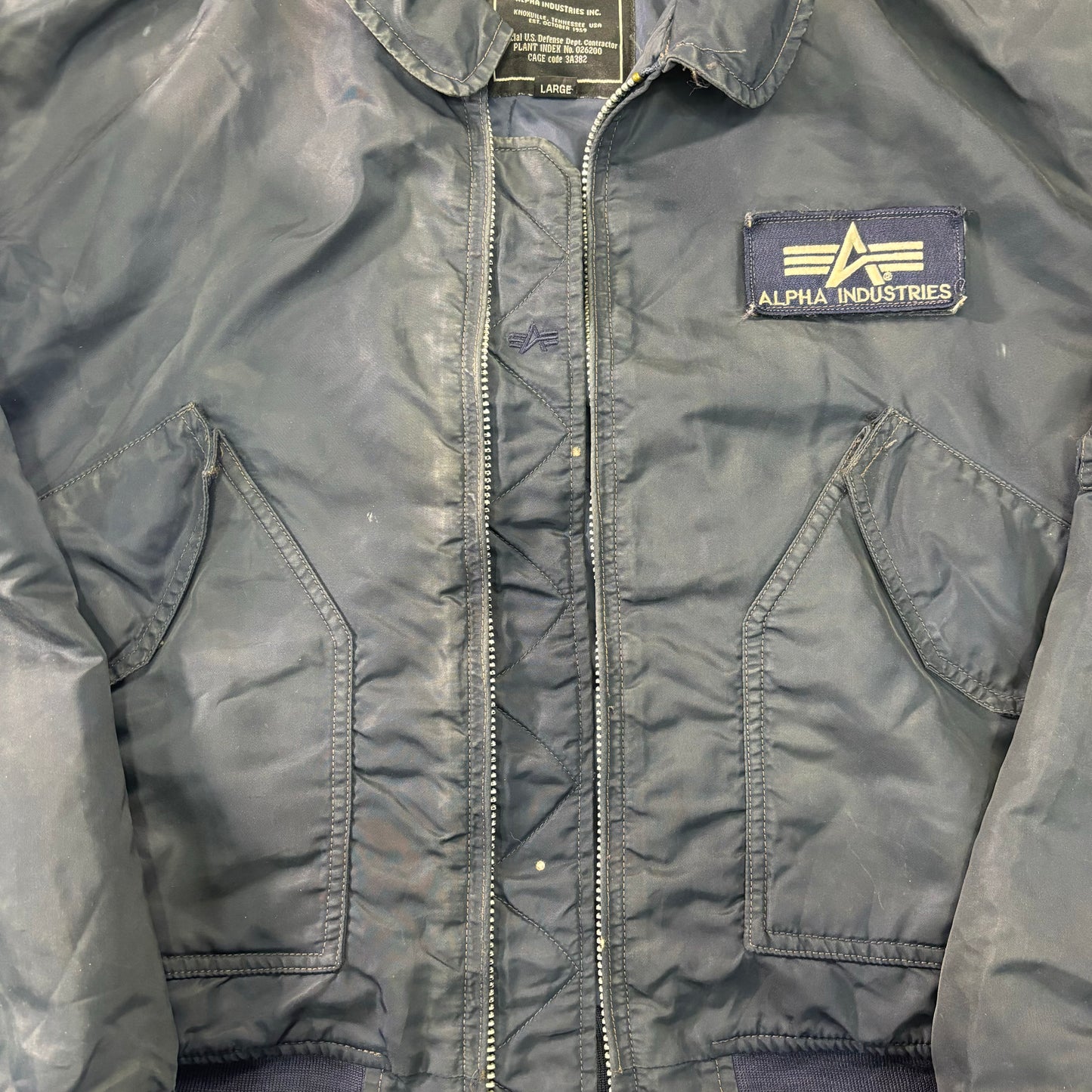 Alpha Industries B-15 Flight Jacket Navy Blue 90s L