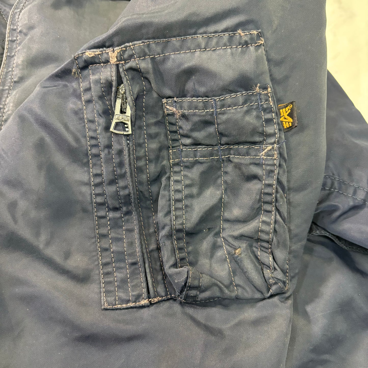 Alpha Industries B-15 Flight Jacket Navy Blue 90s L