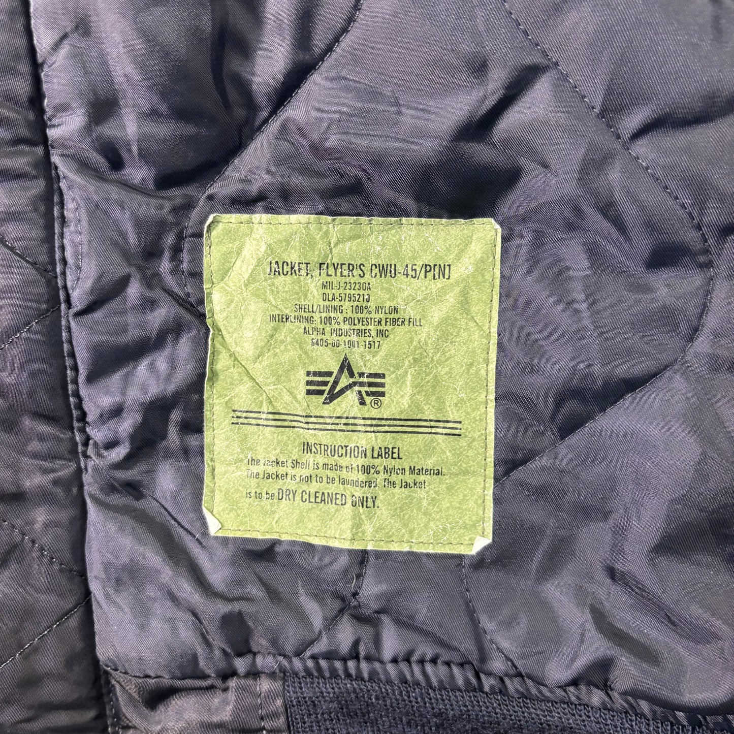 Alpha Industries B-15 Flight Jacket Navy Blue 90s XL