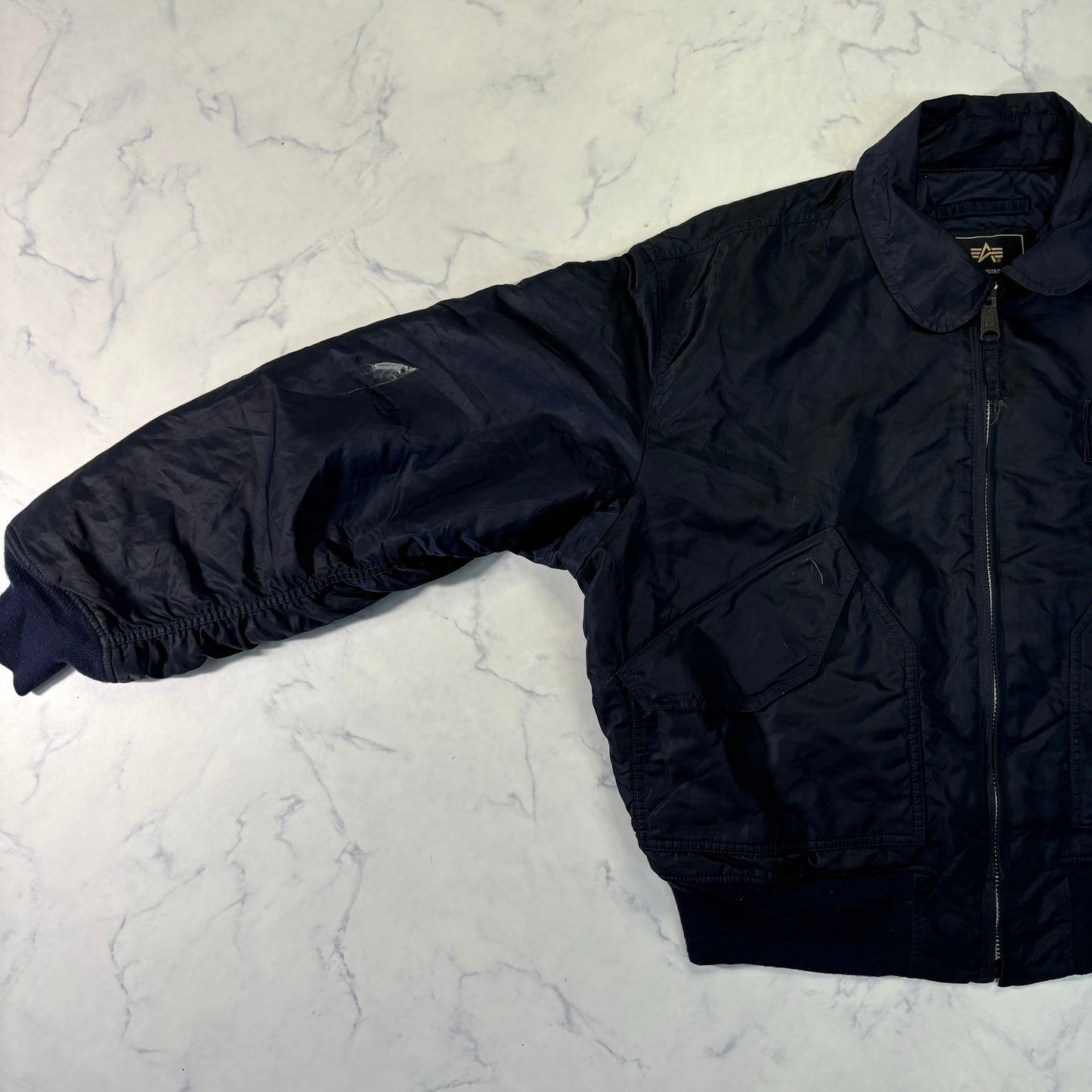 Alpha Industries B-15 Flight Jacket Navy Blue 90s XL