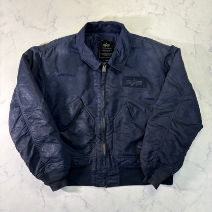 Alpha Industries B-15 Flight Jacket Navy Blue 90s L