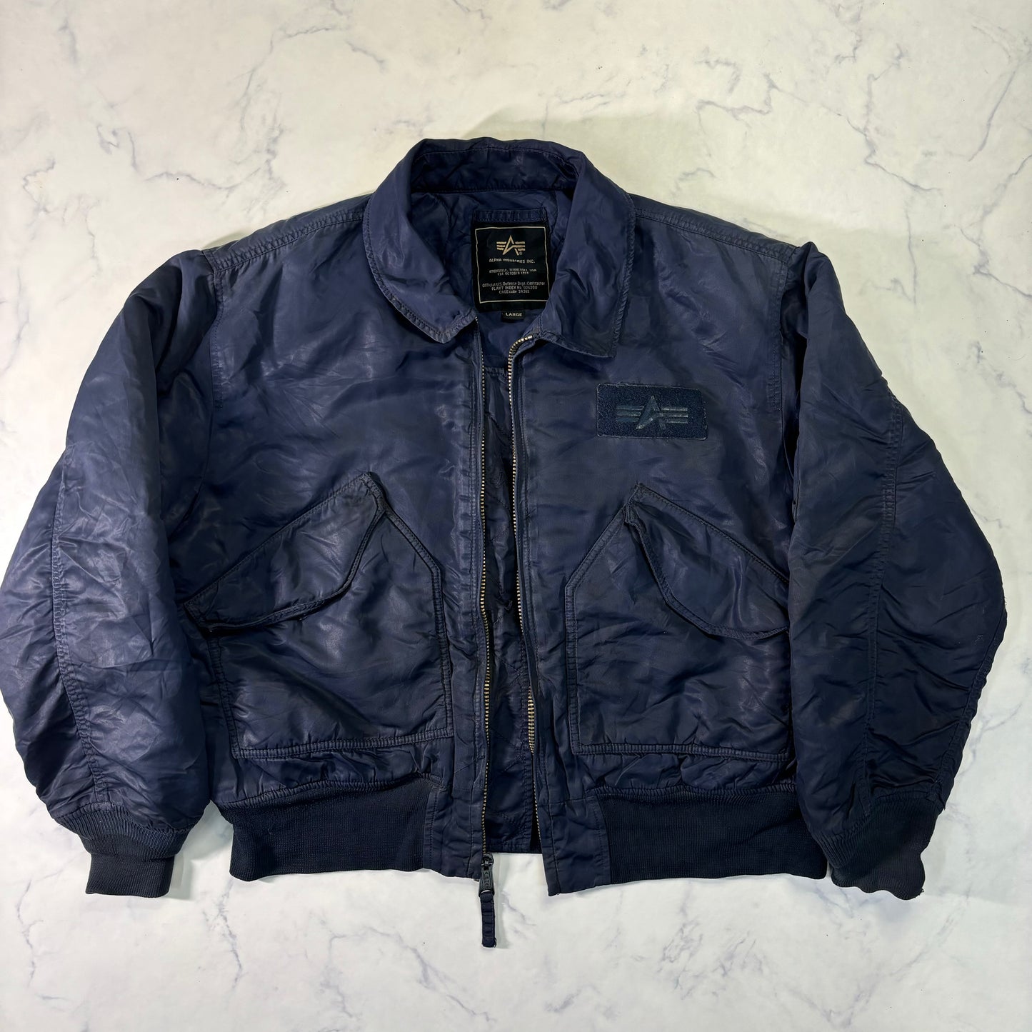 Alpha Industries B-15 Flight Jacket Navy Blue 90s L