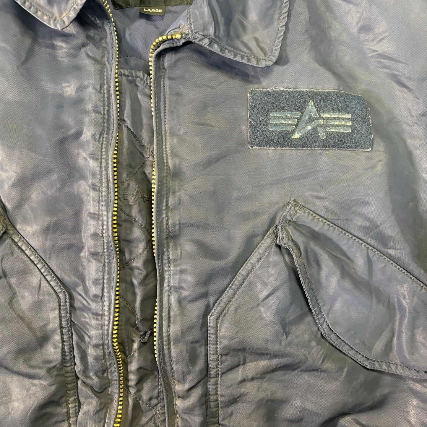 Alpha Industries B-15 Flight Jacket Navy Blue 90s L