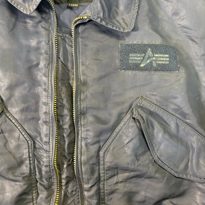 Alpha Industries B-15 Flight Jacket Navy Blue 90s L