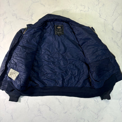 Alpha Industries B-15 Flight Jacket Navy Blue 90s L