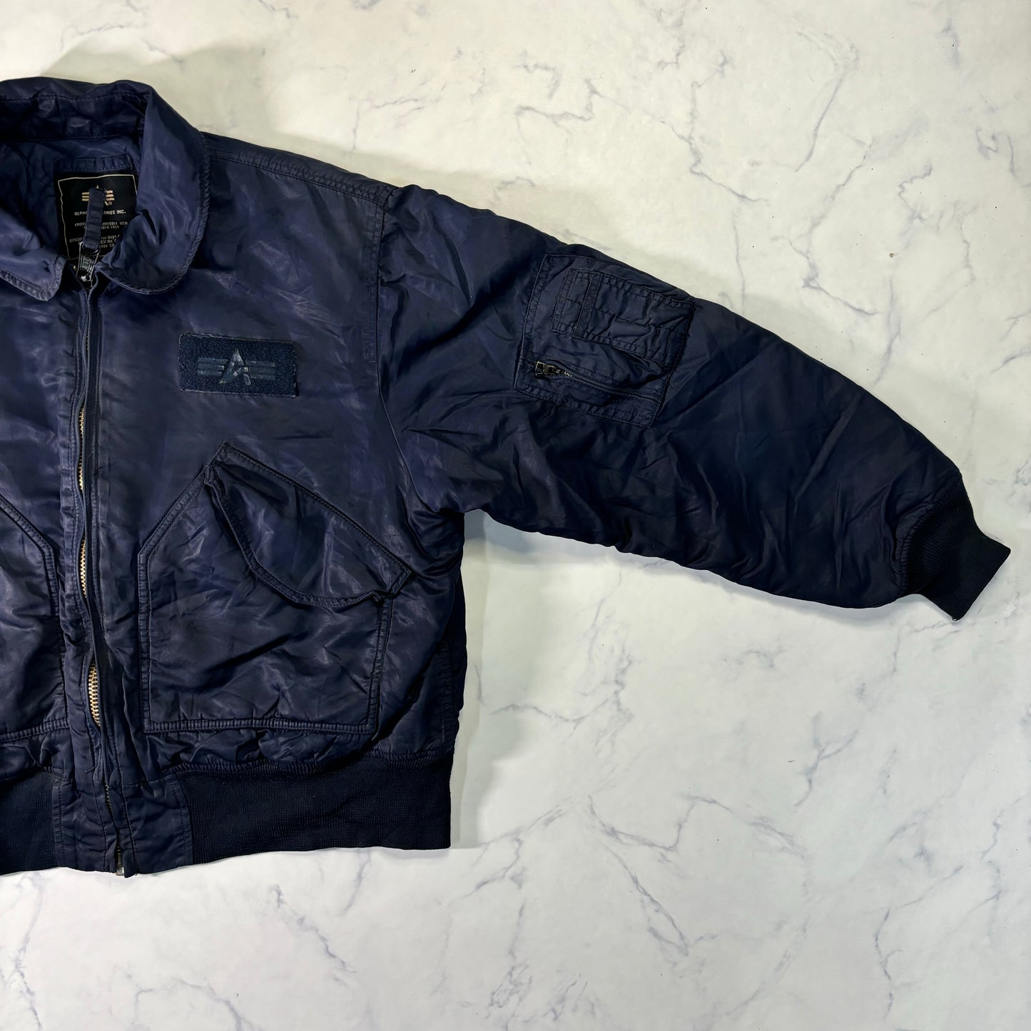 Alpha Industries B-15 Flight Jacket Navy Blue 90s L