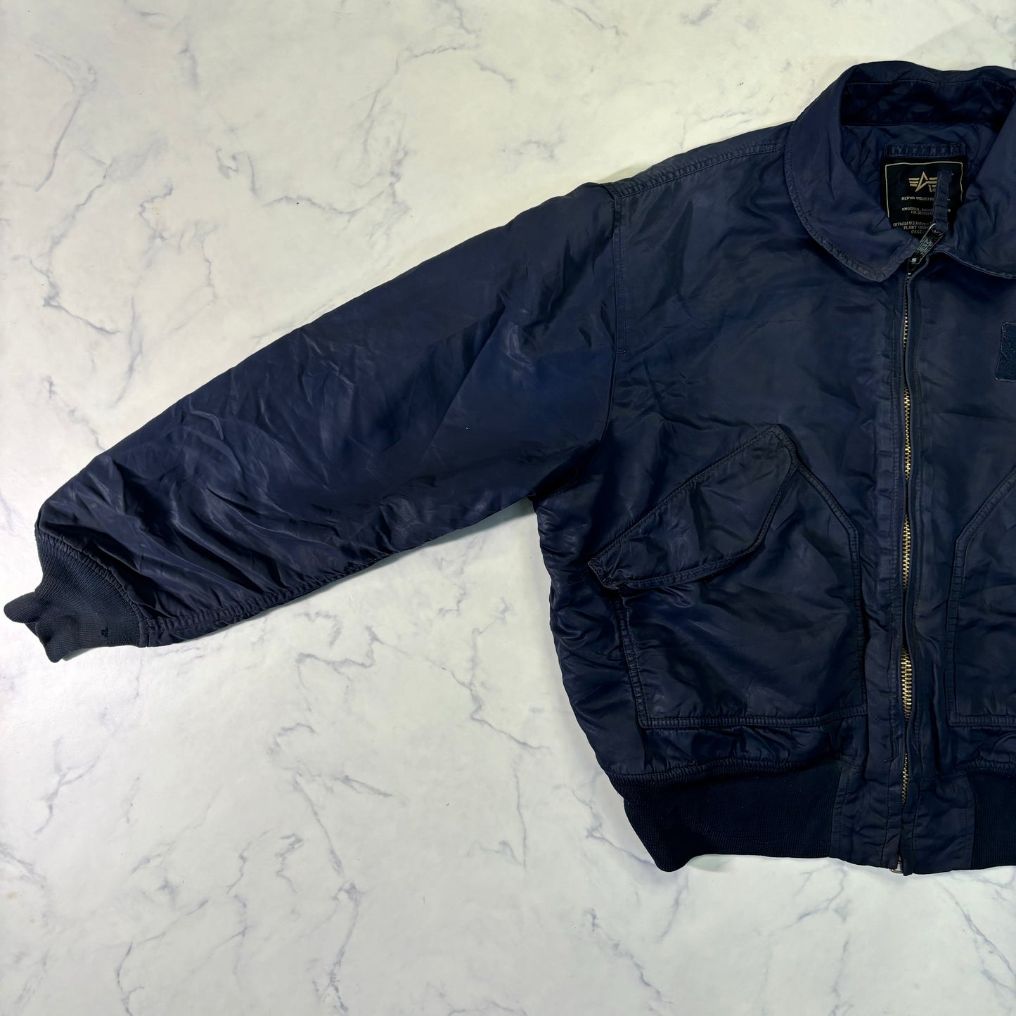 Alpha Industries B-15 Flight Jacket Navy Blue 90s L