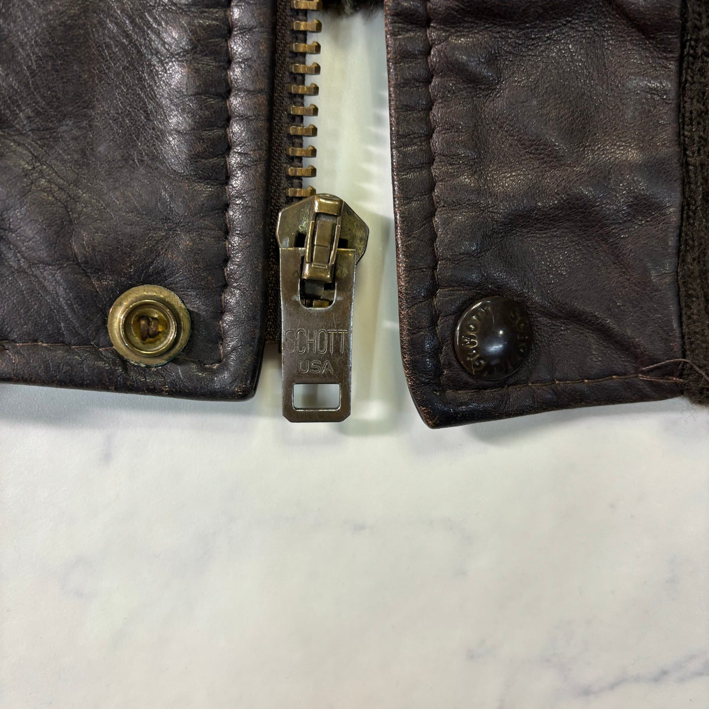 Schott A-2 Leather Flight Jacket Brown 80s Size48