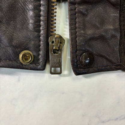 Schott A-2 Leather Flight Jacket Brown 80s Size48