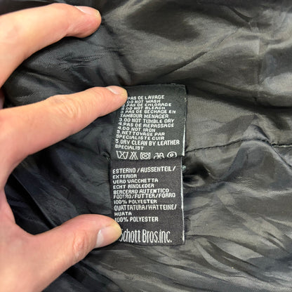 Schott Leather Hoodie Black 90s XXL