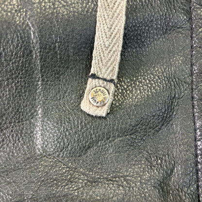 Schott Leather Hoodie Black 90s XXL