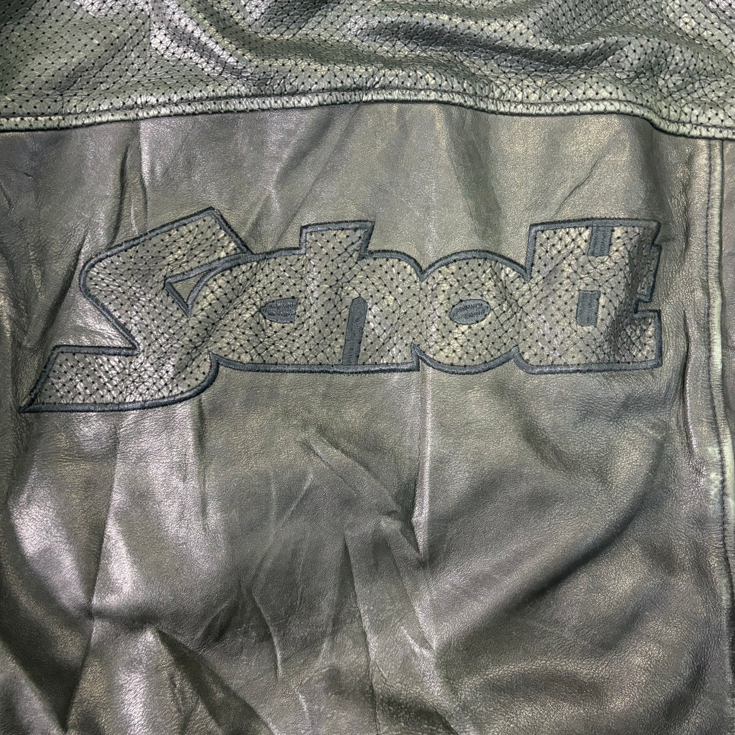 Schott Leather Hoodie Black 90s XXL