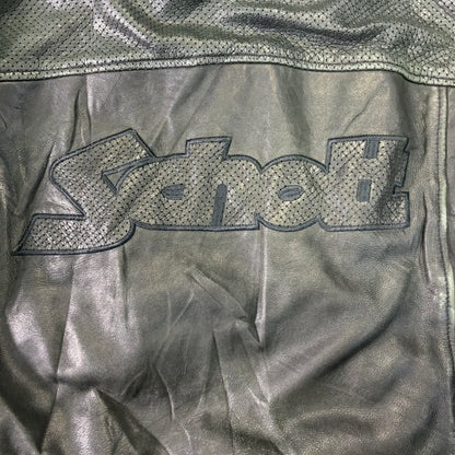 Schott Leather Hoodie Black 90s XXL