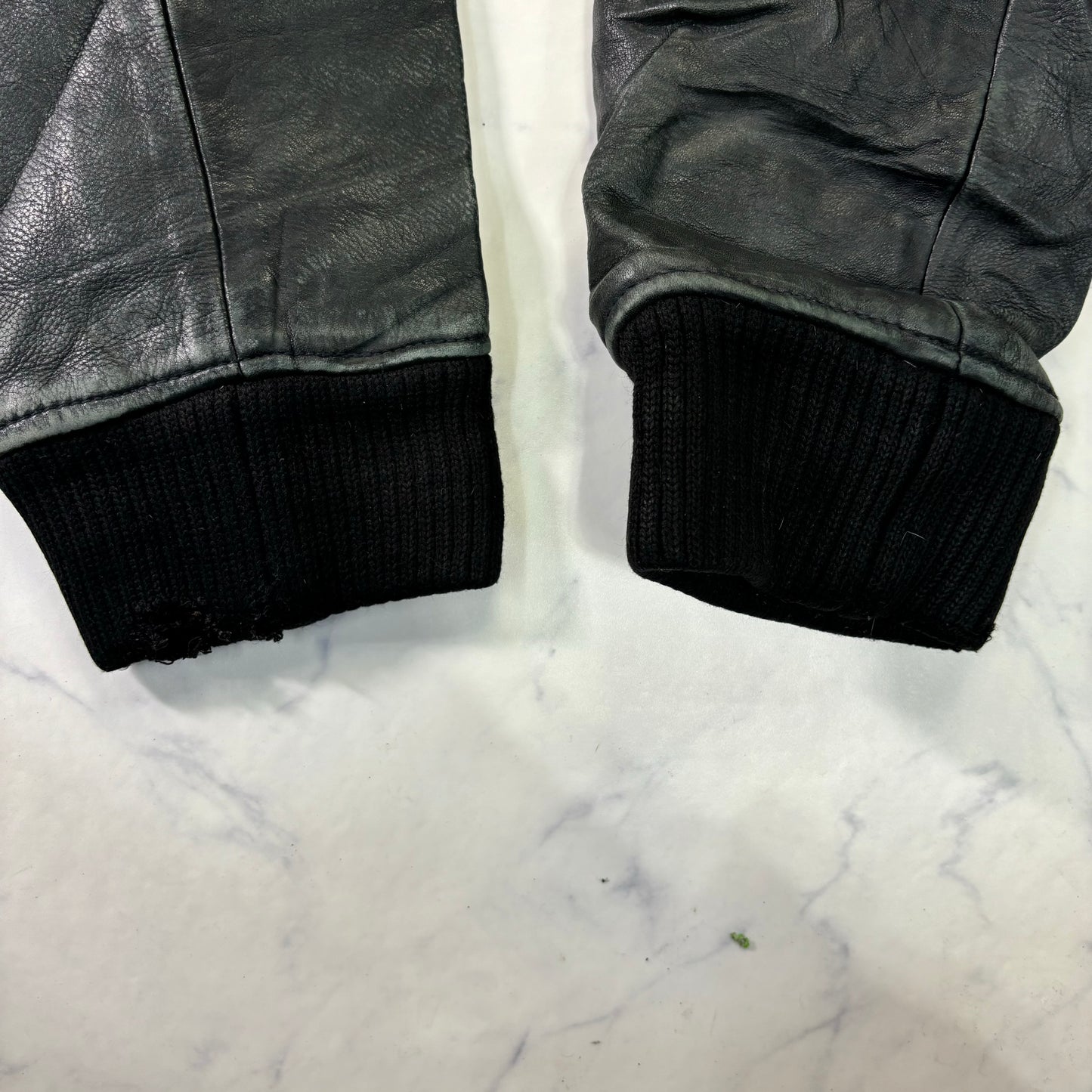 Schott Leather Hoodie Black 90s XXL