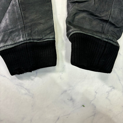 Schott Leather Hoodie Black 90s XXL