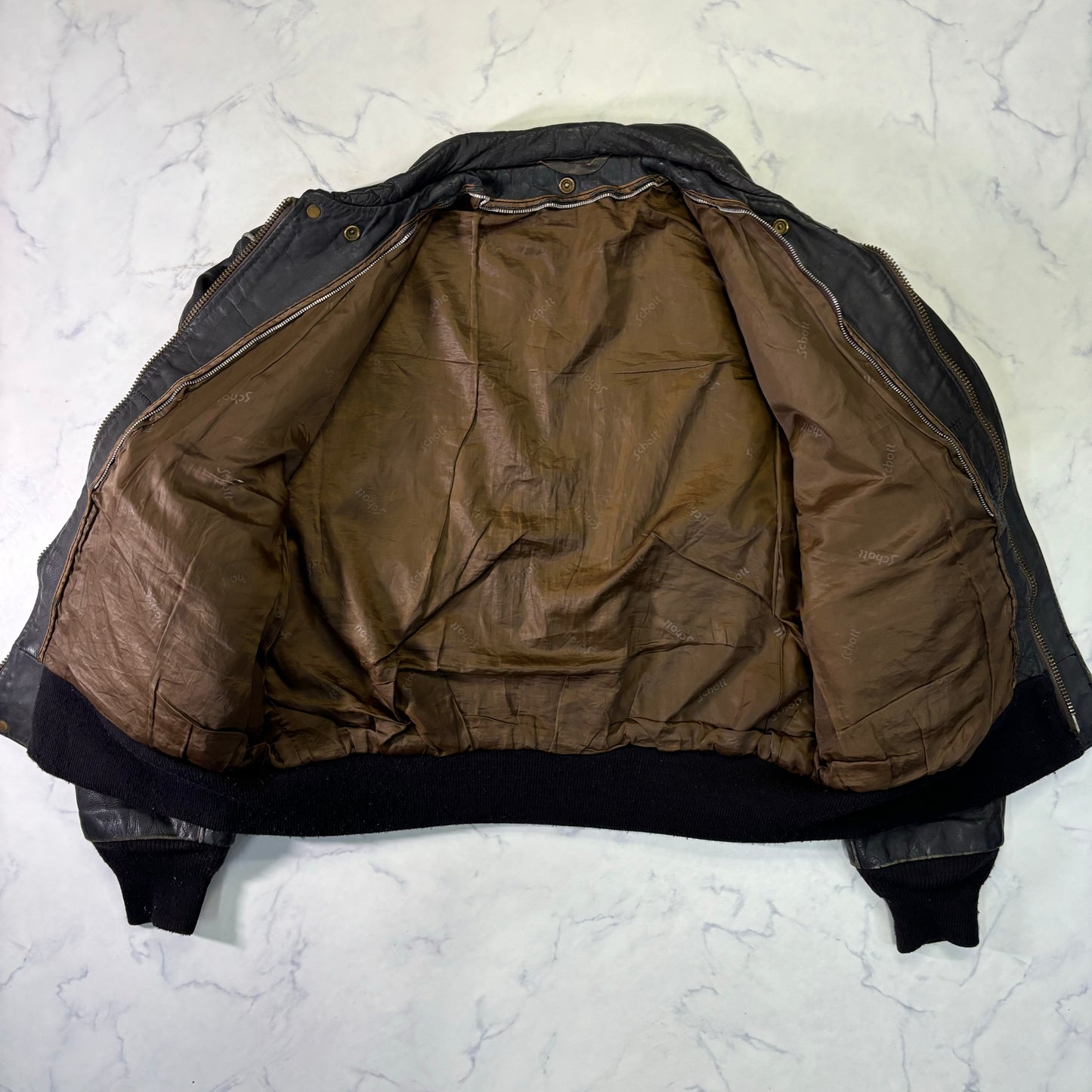 Schott A-2 Leather Flight Jacket Black XL