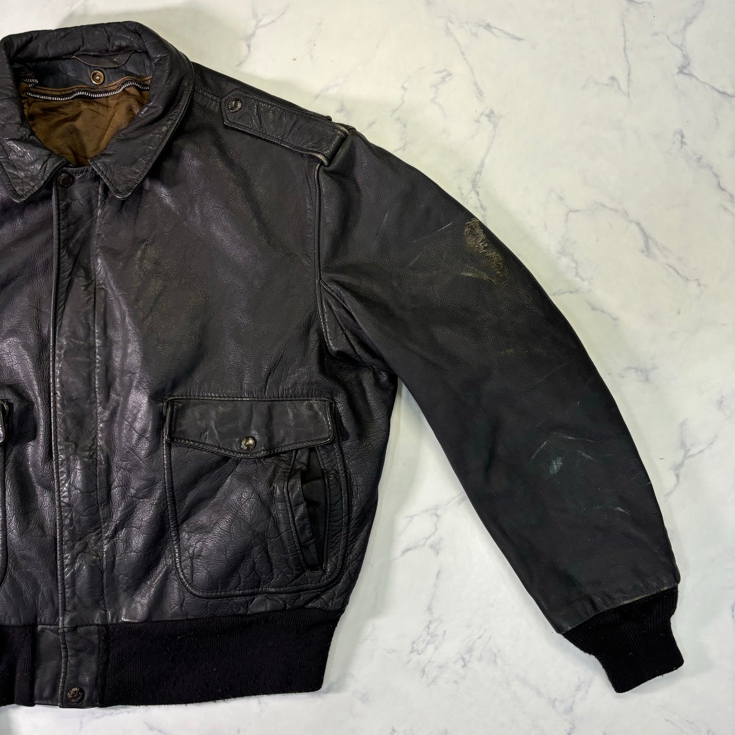 Schott A-2 Leather Flight Jacket Black XL