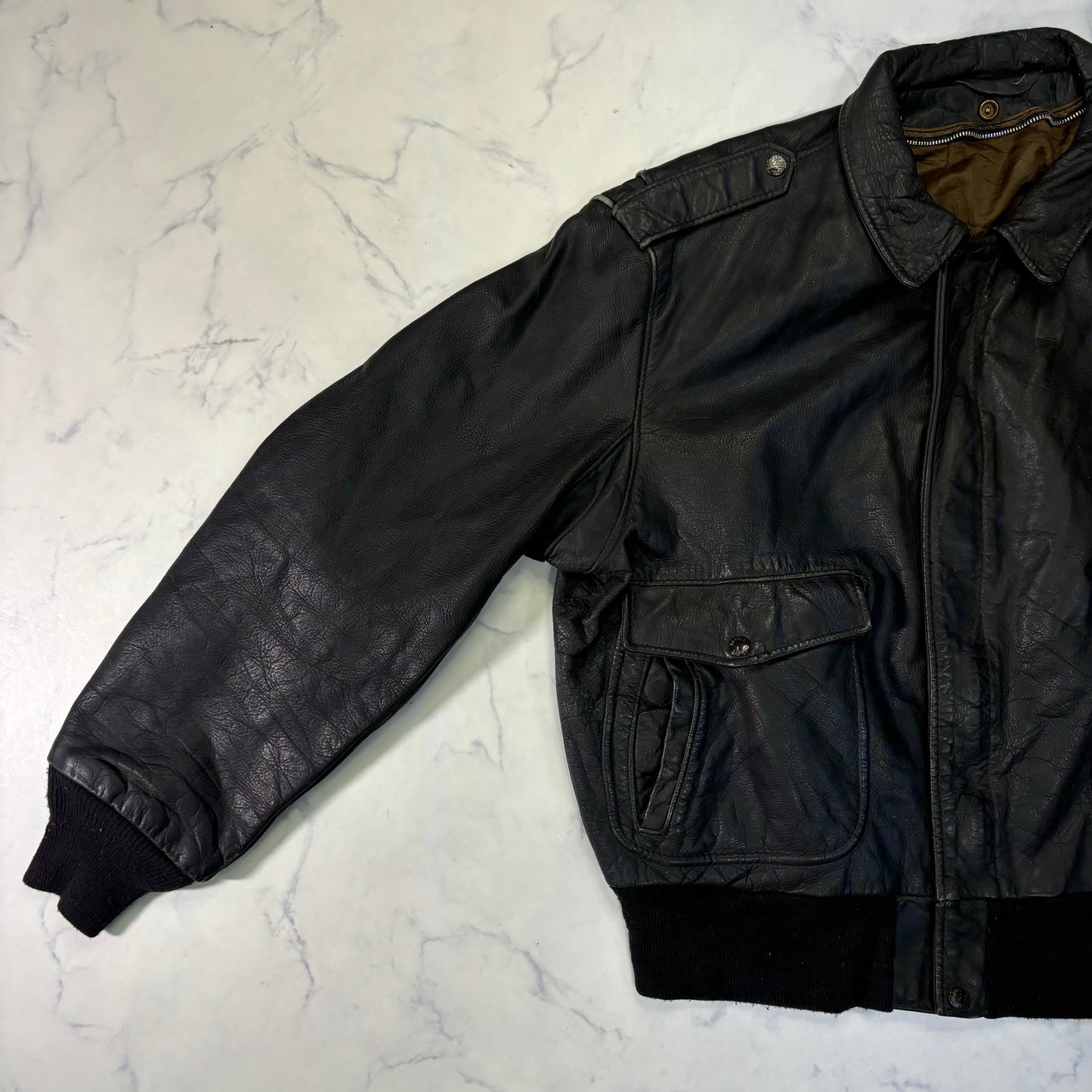 Schott A-2 Leather Flight Jacket Black XL