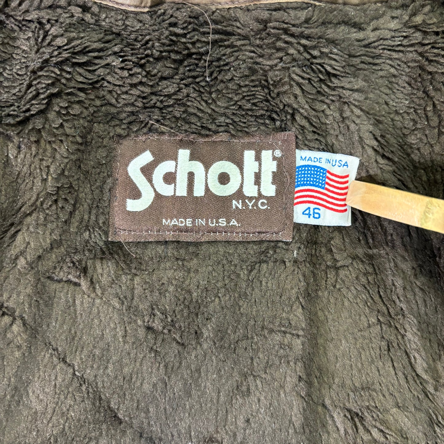 Schott A-2 Leather Flight Jacket Brown 80s Size46