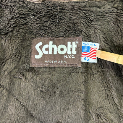 Schott A-2 Leather Flight Jacket Brown 80s Size46