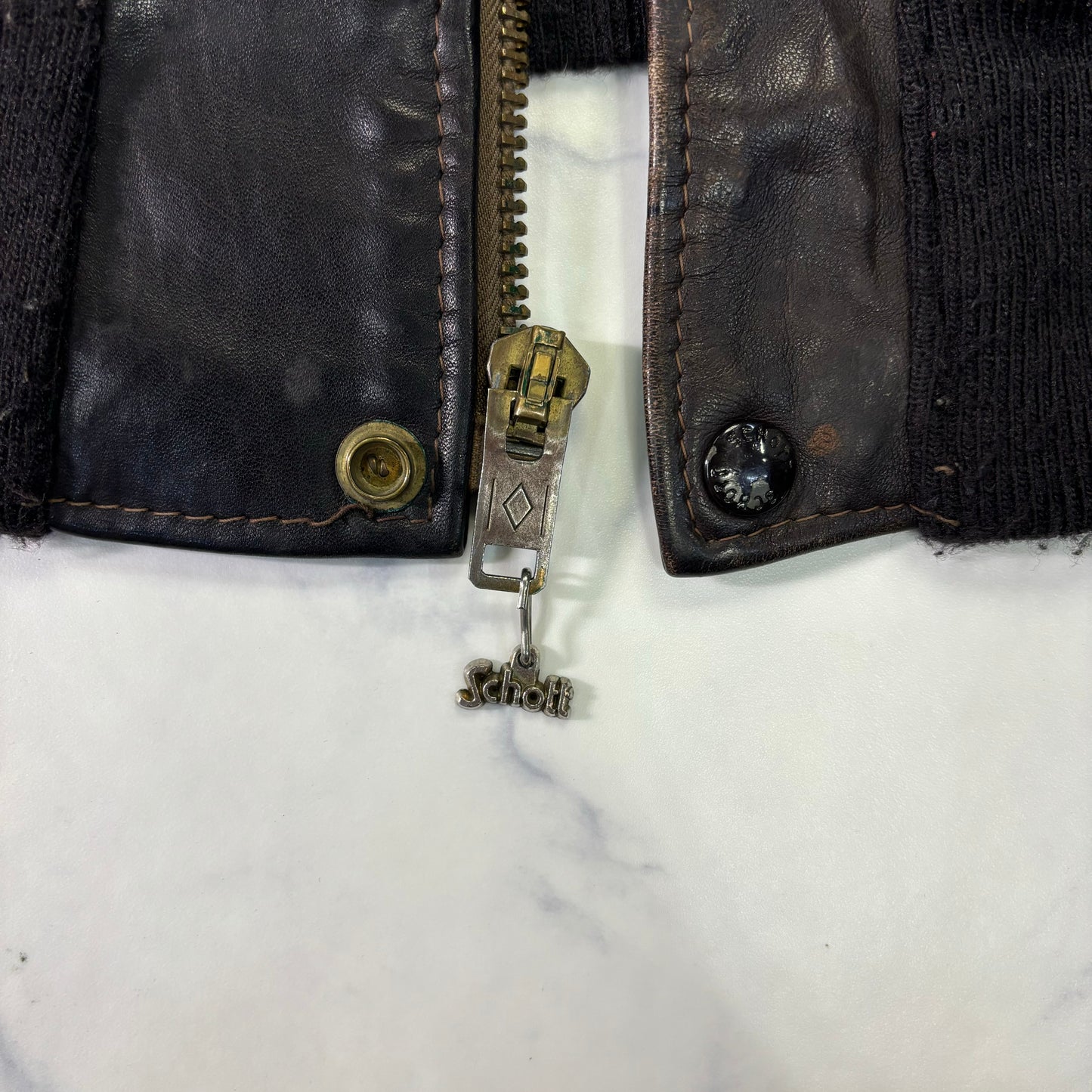 Schott A-2 Leather Flight Jacket Brown 80s Size46