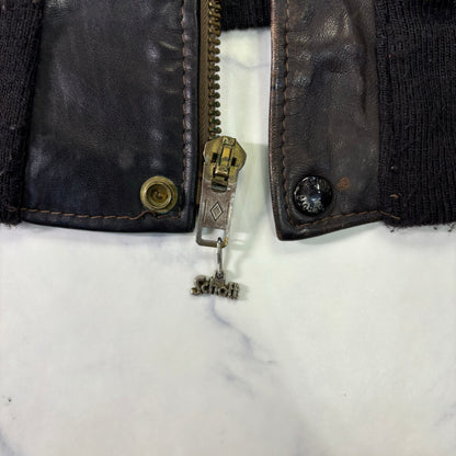 Schott A-2 Leather Flight Jacket Brown 80s Size46